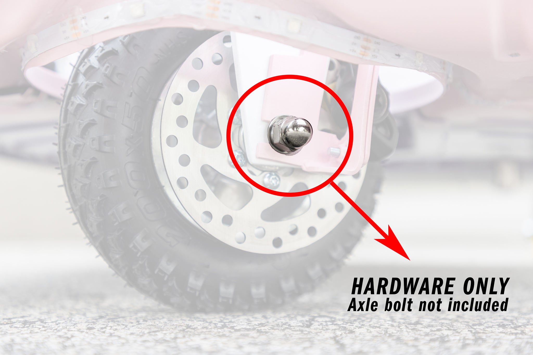 Front Wheel Axle Hardware for Razor Crazy Cart - Standard and XL