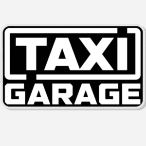Key Chain TAXI GARAGE Black and White