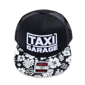 TAXI GARAGE Floral Brim Snap Back Hat