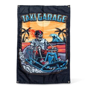 TAXI GARAGE Skull Rider Shop Flag 3x5