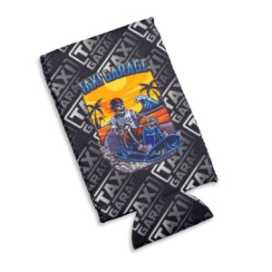 Taxi Garage Slim Koozie Skull Rider